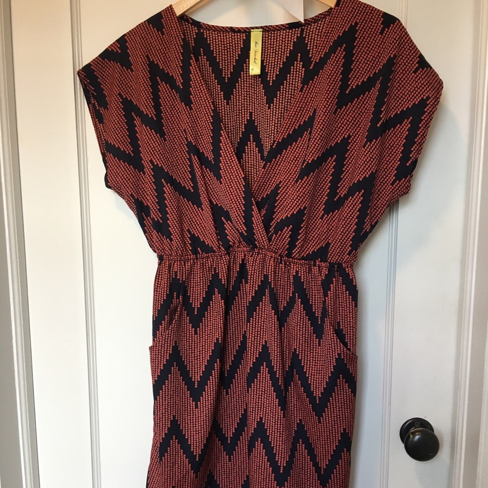 Plunge neck empire Bee Stitched dress